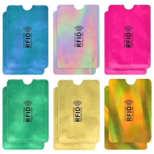 Vesaneae 12 Scheckkartenhülle, RFID Blocker Kartenhülle, RFID Blocking NFC Schutzhüllen, NFC Blocker Schutzhülle AbschirmungSchutz, Schutzkarte gegen Datenklau & Geldabheben für Bankkarten