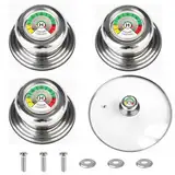 Vyanveo 3 Stück Topfdeckelgriff mit Thermometer Topfdeckelknopf Anti-Verbrennung Topfdeckel Griffe Ersatz Universal Topfdeckel Knopf Ersatzgriff Kompatibel mit AMC Töpfen und Pfannen