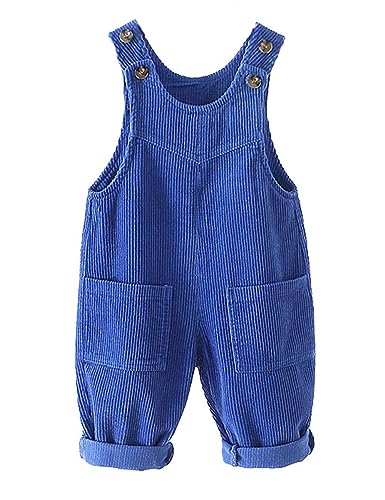 Echinodon Baby Cord-Latzhose Kleinkind Hose Jungen Mädchen Latzhose Blau 86