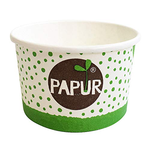 VEPATIM 50 Eisbecher Pappbecher PAPUR 100% ohne Kunststoff 260ml Ø92 Höhe 55mm