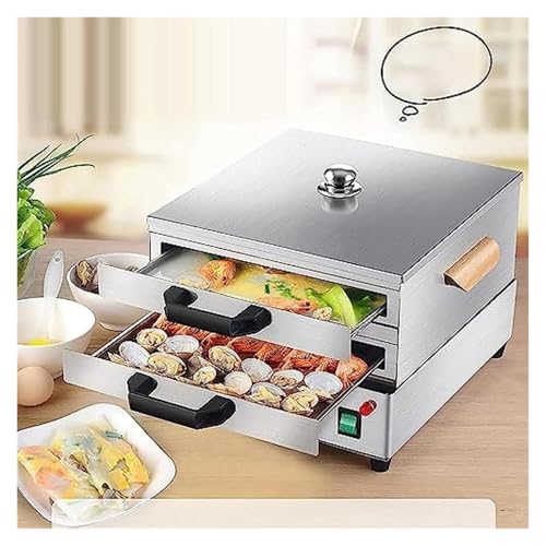 Rice Noodle Rolls Steamer, Rice Roll Machine, Chinese Cuisine Recipes Vermicelli Roll Steamer Machine for Household with 2 Drawers+1 Steamer, for Cooking Dim Sum Buns Dumplings