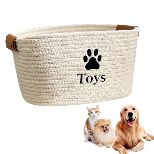 bangminda Aufbewahrungskorb für Hundespielzeug Baumwollseil Hundespielzeugkorb hundespielzeugkiste für Hundespielzeug Aufbewahrungsbox in dem Kleidung Heimtierbedarf Spielzeug für Katzen Hunde
