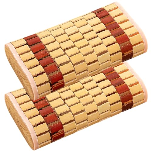 Yaoliucp 2pcs Bambuskissen Chinesische Sauna Kissenhalle Ruhestand Sauna Accessoire Haushaltswellner Dampf Sauna Kissen atmungsaktives Hohlholzkissen für Sauna Home Spa, Bambuskissen