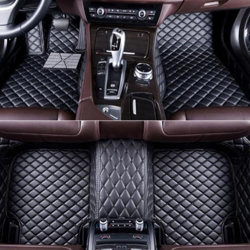 Nach Maß Auto FußMatten für 95% Coupe, Stufenheck, Schrägheck, Kombi, SUV, Cabriolet, Leder Wasserfest Antirutsch Auto Fussmatten Massanfertigung（Schwarz）