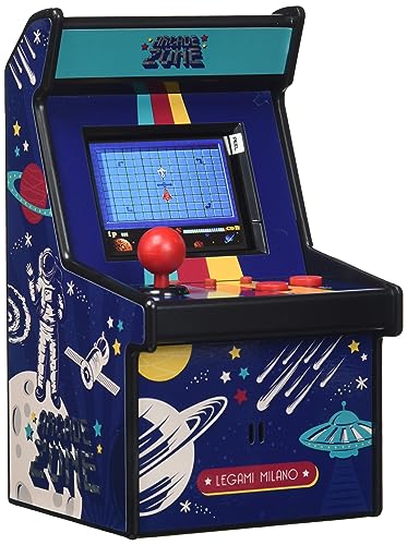 Legami - Mini Videogame Arcade, 240 Spiele, Mit Lichtern und Geräuschen, Einstellbare Lautstärke, Englische Sprache, Farbbildschirm, 8,5x15,4 cm