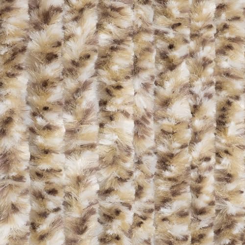 Moritz Flauschvorhang aus Chenille 90 x 200 cm braun grau meliert Türvorhang als Fliegenschutz Insektenschutz für Camping Wohnwagen