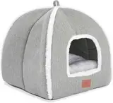 Katzenbetten für Hauskatzen, faltbare Katzenbetthöhle, Katzenhaus mit waschbaren Kissen, Katzenbett für Kätzchen, kleine Haustiere, Katzenzelt, weiches und warmes Katzenhaus für drinnen, Grau