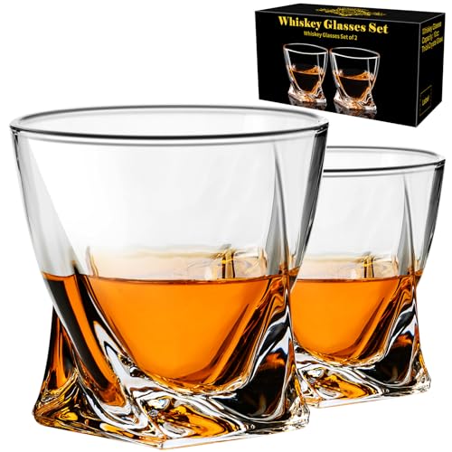 ParaCity Whisky Gläser 2er Set, altmodische Cocktailglas, 300ML Whiskey Gläser, Rum Gläser, Rocks-Gläser für Scotch, Likör, Bourbon, Wiskeygläser-Set Geschenke für Männer, Ehemann, Freund