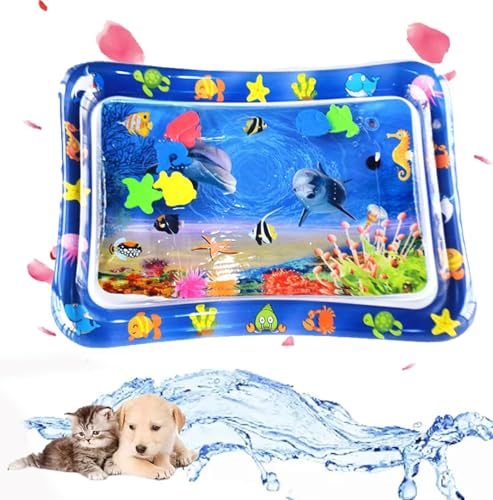 Sensor Water Playmat, Sensor Water Playmat For Cats, Thickened Water Sensor Play Mat For Cats, Water Sensory Playmat With Fish For Pet Play, Pet Cooling Mat For Cats, Cat Water Play Mat (06)