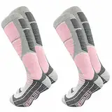 GAWILO 2 Paar Damen THERMOLITE® Skisocken – Snowboardsocken – Funktionssocken mit Spezialpolsterung (35-38, hellgrau)