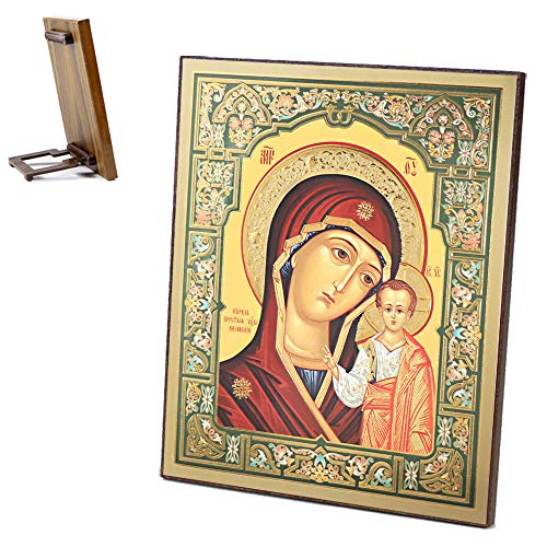 NKlaus Ikone Gottesmutter von Kazan Holz 15x18cm Ikonographie Orthodoxes Leitbild Kunstdruck 39130