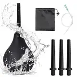 BORISCA 224ML Analdusche für Frau und Mann, Anal Spülung Silikon Einlauf zur Darmreinigung, Analspülung Set Anal Cleaning Set mit 1 X 37cm Silikonkatheter, 3 Spülaufsätze, 1 Aufbewahrungsbeutel