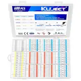 Kuject 600stk Lötverbinder, Kabelverbinder Wasserdicht Schrumpfverbinder Schrumpfschlauch Set Quetschverbinder Stoßverbinder für Automobil, Marine, Boot