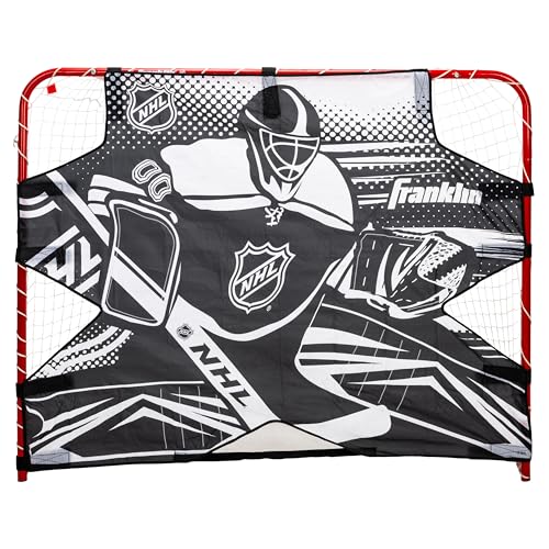 Franklin Sports NHL Hockey-Torwart Schießziel, Hockeytor, Übungsziel, Straßenhockeynetz, Torwart-Zielscheibe, einfach anzubringen, 137,2 x 111,8 cm