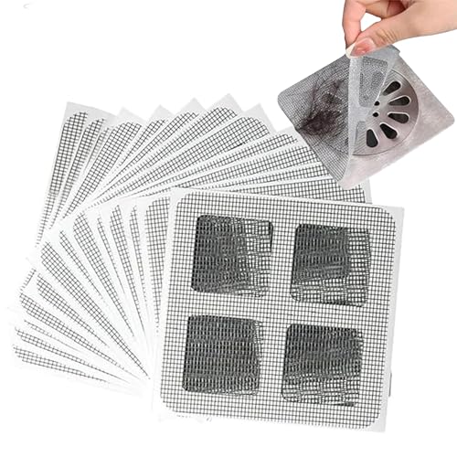 lisetar 100 Stück Floor Drain Sticker, Disposable Shower Drain Stickers, Einweg-Haarabflussaufkleber, Duschabfluss-Haarfänger-Netzaufkleber, für Waschbecken, Balkone, Bäder und Küchen…