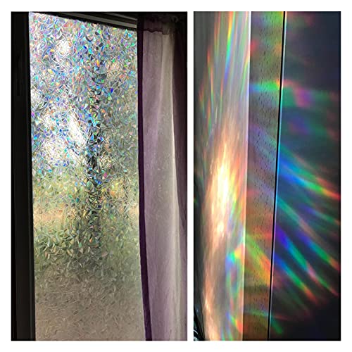 Fensterfolie,Fensterfolie Blickdicht 90 * 200 cm 3D Bunte Deckende dekorative Fenster Glasfolie Fleck Hören Isolierfenster Abdeckung Statische Selbstklebende Glas Aufkleber(30x100 cm)