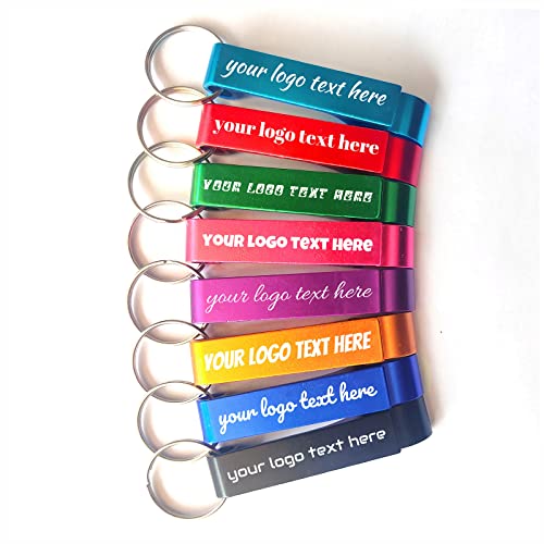 100 Stück personalisierte Hochzeitsgeschenke Flaschenöffner mit Logo-Text für Männer und Frauen, Hochzeitsgeschenke für Gäste, gravierter Aluminium-Schlüsselanhänger, Party, Urlaub, Abschlussfeier