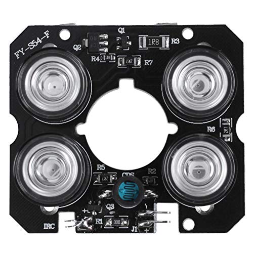 CAIONPLE 4 Reihen IR fuehrte Scheinwerfer-Infrarot-4x IR LED-Brett Fuer ueberwachungskameras Nachtsicht (52mm Durchmesser)