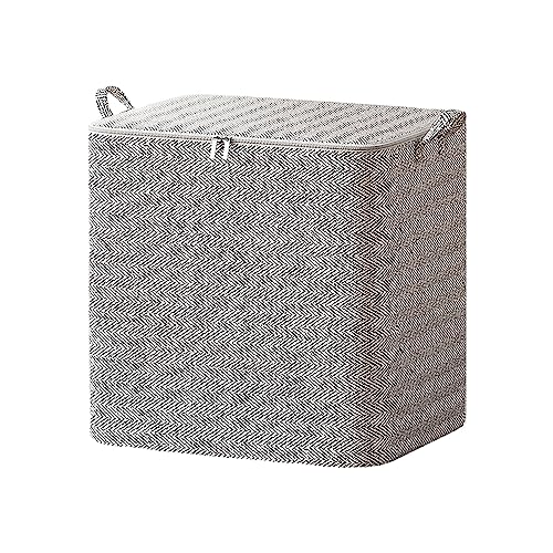 Aufbewahrungstasche mit Deckel Faltbare Aufbewahrungsbox Korb Aufbewahrung für Bettdecken Kleidung Decken Unterbett Stoff Umzugskartons mit Verstärkt Griff Kleiderschrank Organizer Aufbewahrungstasche