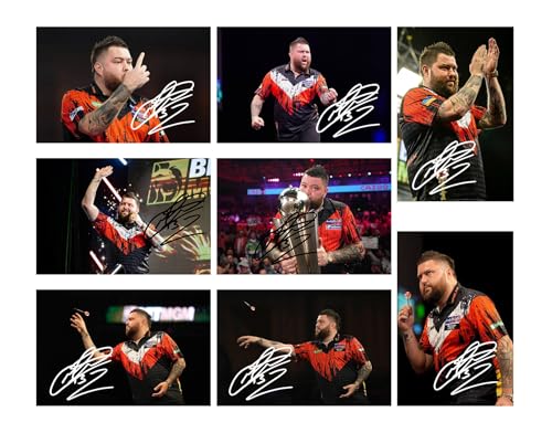 RJR PRINTS Set mit 8 einzelnen Michael Smith Darts, signiert, 15,2 x 10,2 cm, mit vorgedruckten Unterschriften, ein tolles Geschenk für jeden Fan