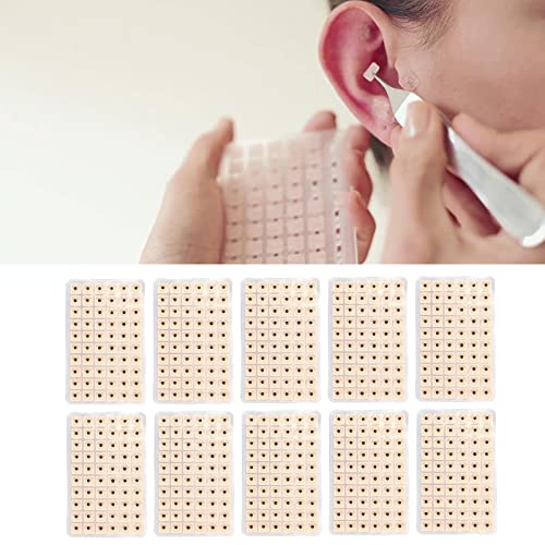 Aufkleber für Magnettherapie,Einweg-Ohrsamen,Multi-Kondition Massage, Akupressur-Set,Nachfüllpackung Einweg-Ohrpresse Samen Akupunktur Vaccaria Pflaster Ohrmassage Bean Aurikulotherapie,600 Stück