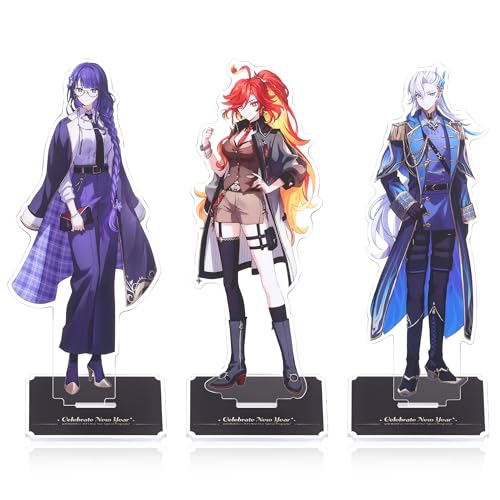 Genshin Impact Fan-Made Charakter Acrylständer 3er-Pack, Sammlerartikel Acrylaufsteller mit (RaidenShogun/Mavuika/Neuvillette)