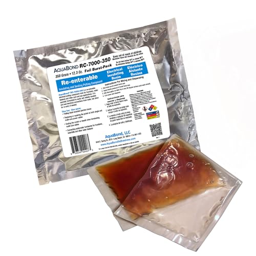 AQUABOND RC-7000-350 Wiedereinführbare Vergussmasse, elektrisches Unterwasser-Isolierharz für Brunnen, Pool und Spa, Folien-Burst-Packung, 350 g