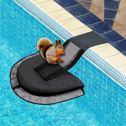 Pool Tierrettung, Rettungsrampe für Pool, Rampe Rettungen, Pool Ausstiegshilfe für Tiere, Pool Zubehör Floating Animal Rescue Tool for Swimming Pools to Small Animals (Schwarz)