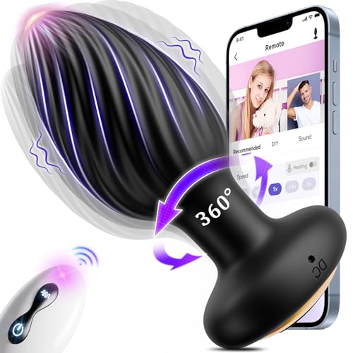 Analvibratoren für Mann Analplug# für Männer, Prostata Stimulation Männer Analplug Sex Spielzeug für die Männer mit 7 Rotation 7 Vibration, Anal Plug Sex Spielzeug für Paare Buttplug Sexspielzeug