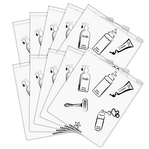 10er Pack (10 Stück) Flugzeugbeutel Für Die Sicherheitskontrolle Am Flughafen/Kosmetikbeutel Milchig Und Diskret Flight Bag Von Amathings