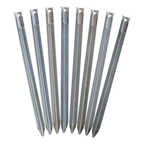 Sandheringe, 30cm - Sandfortress von outdoorer - 8 Stück 1,2 mm dicke Stahlheringe mit V-Profil inkl. Transporttasche
