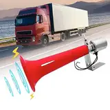 Türkisches Pfeifenhorn, 12V/24V Drucklufthörner, Lkw Hupe, Wohnwagen Druckpfeife Hupe für Pkw, Lkw, Suv Motorräder