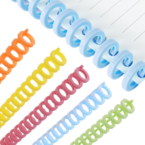 10 Stück Kunststoff-Bindekämme,Fünf Farben Spiralbindung,30 Schlaufen Teilung 10 mm Bindekämme,für Notizbuch Sammelalbum