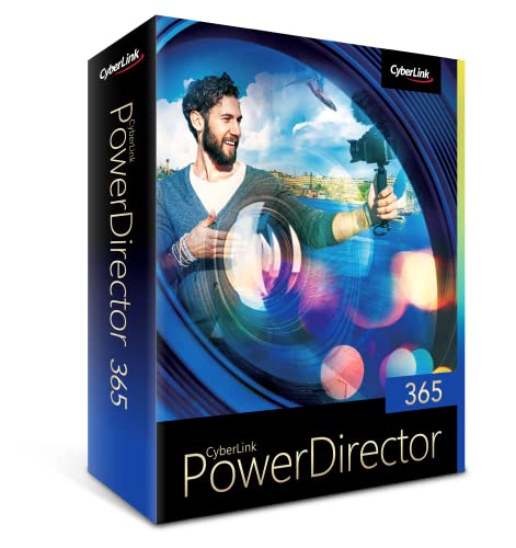CyberLink PowerDirector 365 - 12 Monate / Professionelles Videobearbeitungsprogramm für PC mit Greenscreen und tausenden Effekten / Fotoshow / Filmproduktion / Screen Recorder / Windows [Box]