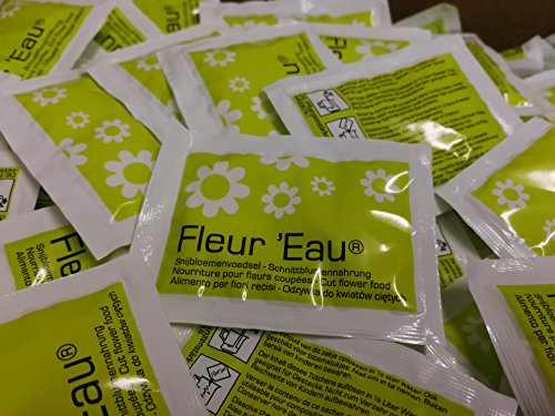100 Stück Blumenfrisch Schnittblumenfrisch 1 Beutel für 0,50 l Wasser für schöne und haltbare Blumensträusse und Schnittblumen/Flower Food für lange haltbare und frische Blumen - Blumendünger