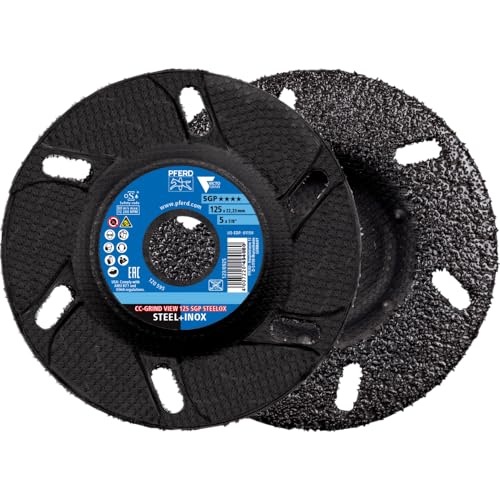 PFERD CC-GRIND® VIEW - 10x CC-GRIND VIEW Schleifscheiben 125x22,23 mm Speziallinie SGP STEELOX für Stahl/Edelstahl, 64196126 - Hochleistungs-Schleifscheibe für aggressives Schleifen