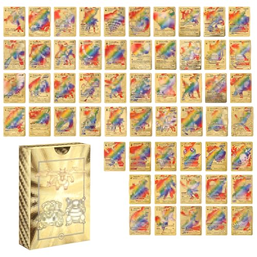 Zenithle Sammelkartenspiel 55 Verschiedene Karten Schwarz Gold Seltene Karten Set, Keine Duplikate Karikaturen Comics Sammelkarten (A Gold)