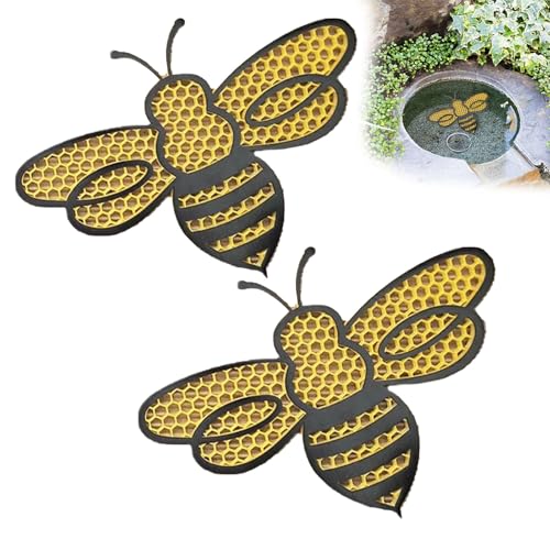 Schwimmende Bieneninsel,bienenschwimmende Insel,Schwimmende Insel In Bienenform, Bienentränke Für Den Garten,Bienen-Bewässerungsstation, Werkzeug Für Den Außenbereich,durstige Bestäuber-2pcs