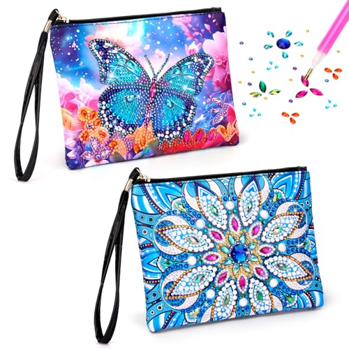 Diamond Painting Kinder ab 8 10 Jahre, Geschenke Mädchen 6 7 8 9 10 11 12 Jahre, Basteln Mädchen 5-12 Jahre, Bastelset Kinder ab 6 Jahre 2 Stücke Handtaschen Geburtstagsgeschenke für Erwachsene