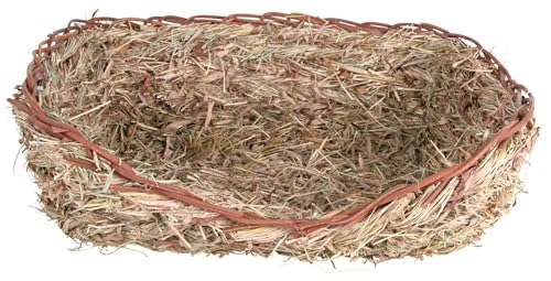 TRIXIE Grasbett aus 100% Naturmaterialien - für Meerschweinchen, Zwergkaninchen - zum Schlafen und Knabber - 33 x 12 x 26 cm - 61153