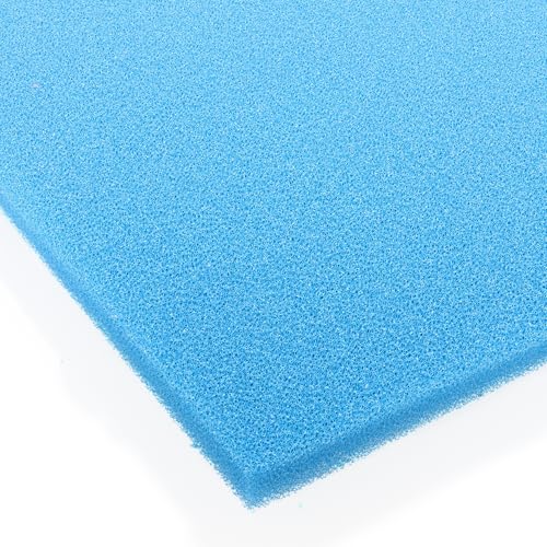 VIALIA Filterschaum blau 50x50x2 cm PPI 30 fein, Filtermatte Teich und Aquarium, zuschneidbar, zur optimalen Verwendung als Filtermedium in Teichfiltern