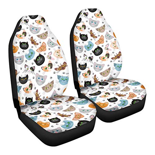 Coloranimal Mode niedlichen Cartoon Katze gedruckt Auto autositzbezug innenschutz Tasche Fall Haustier Kissen lieferant universal fit meisten Auto, SUV Van LKW Fahrzeug Set von 2 zubehör