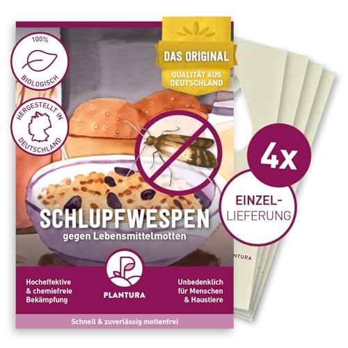 Plantura Schlupfwespen gegen Lebensmittelmotten, 4 Karten à 1 Lieferung, Einzellieferung als Ergänzung