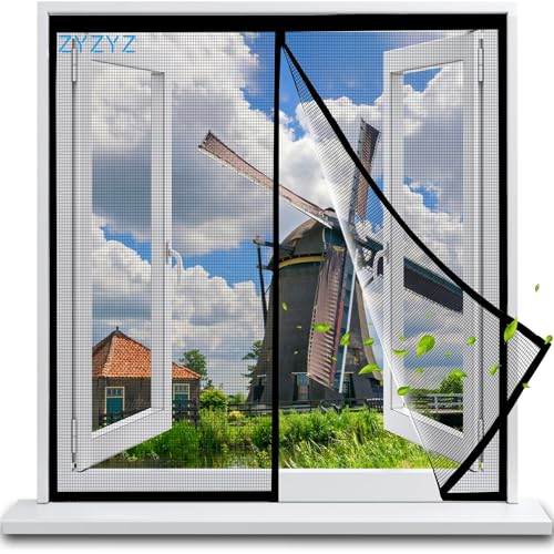 Fliegengitter Fenster Magnet, 115x180cm Schwarz Neueste Modelle, Fliegengitter balkontür Ohne Bohren, Geeignet für Balkontüren, Fenstertüren, Terrassentüren.