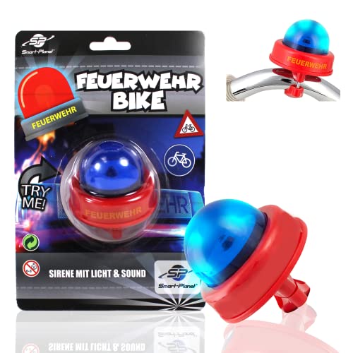 Smart-Planet Fahrradsirene - Feuerwehr Fahrradklingel - Bike Sirene - lustige Feuerwehrsirene für Kinder - Fahrrad Klingel für den Fahrradlenker mit Tatü Tata Sound