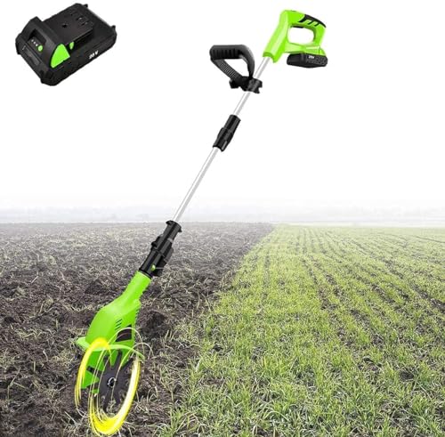 UdaCa 20-V-Handfräsen-Rotavator, kabelloser elektrischer Bodenfräsen-Rotavator, mit 4000-mAh-Lithiumbatterie und Ladegerät, tragbarer Grubber für Gemüsebeete, Rasen, Garten