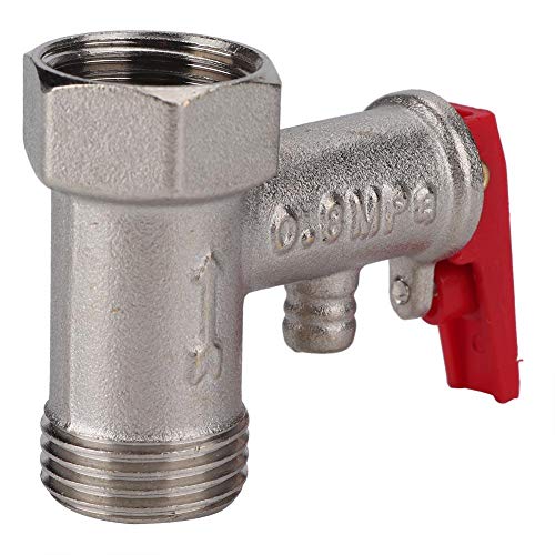 Uadme Sicherheitsventil 1/2, 0,8 MPa Außengewinde x Innengewinde BSP Messing Überdruckventil Boiler mit Rotem Hebel, Druckbegrenzungsventil für Warmwasserbereiter