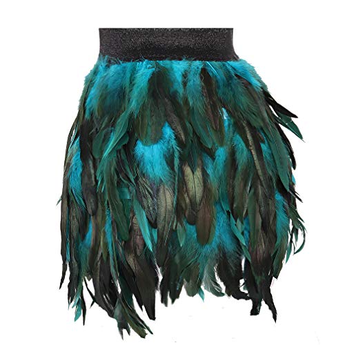 Frauen Feder Rock Körpergeschirr Mittlere Taille Mini A-line Rock Mode Käfig Dessous Gothic Rave Wear