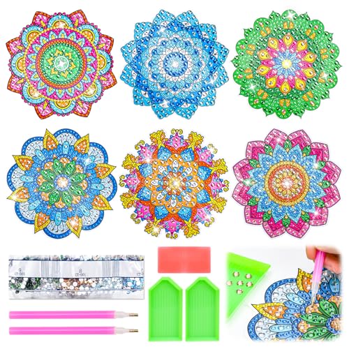 Jocossol Sonnenfänger Bastelset für Kinder 6-9 Jahre: Geschenke für 6 7 8 9 Jahre Alte Mädchen, Birthday Geschenke für Mädchen 7 8 Jahre Alte Kinder Mosaik Bastelset, Mandalas Fenster Aufkleber Kunst