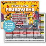 Stadt Land Feuerwehr Freiwillige Feuerwehrmann Geschenk Rätsel 50 Seiten DIN A4 Recycling Papier, mit Block